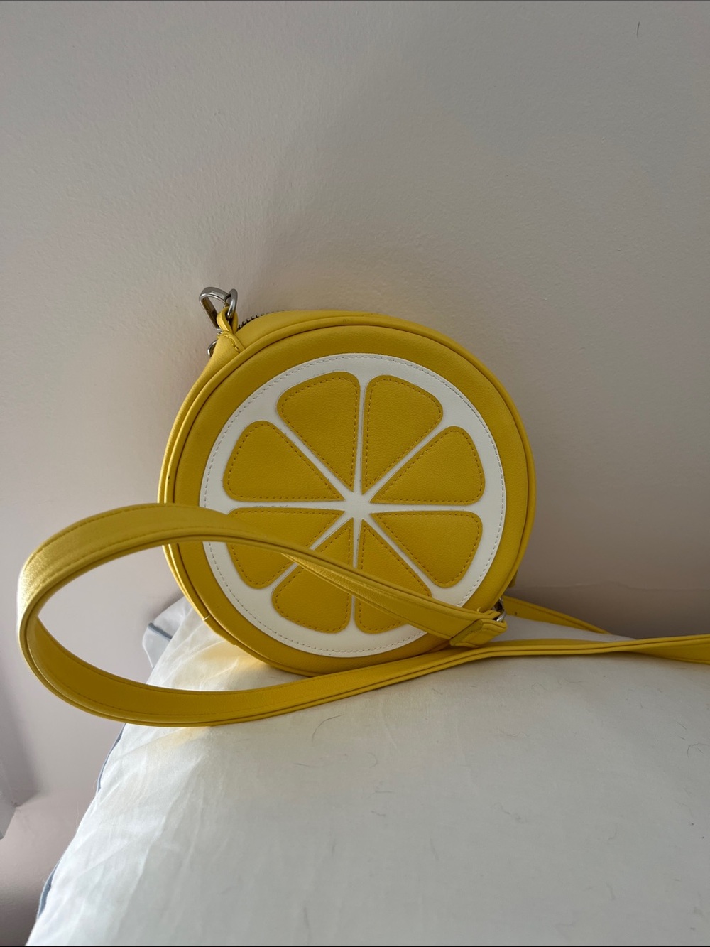 Yellow Citrus Slice Round Crossbody Bag -